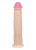 Телесный фаллоимитатор на присоске с большой головкой - 24,5 см.
