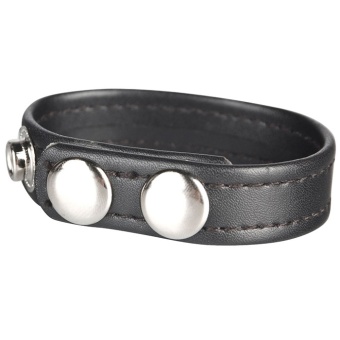 Кожаное кольцо на член на клепках Snap Cock Ring - 4 см