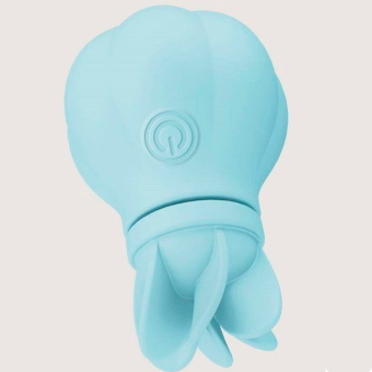 Стимулятор клитора с 5 насадками Adrien Lastic Caress голубой