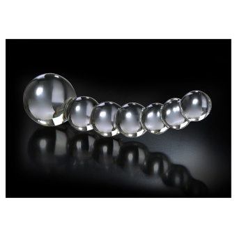 Стеклянный стимулятор Icicles №66 с шариками - 12 см