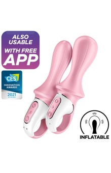 Анальный расширяемый вибратор Satisfyer Air Pump Booty 5 с приложением розовый