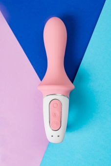 Анальный расширяемый вибратор Satisfyer Air Pump Booty 5 с приложением розовый