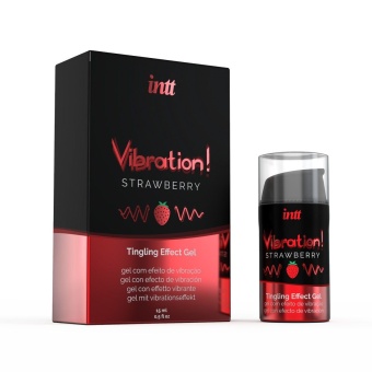 Стимулирующий гель со вкусом клубники Intt Vibration! Strawberry - 15 мл