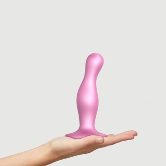 Изогнутый фаллоимитатор Strap-On-Me Dildo Plug Curvy размер M 14 см розовый
