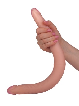 Двусторонний лесбийский фаллоимитатор из неоскин - 42,5 см.