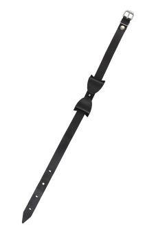 Кожаный чокер с бабочкой Pecado BDSM черный