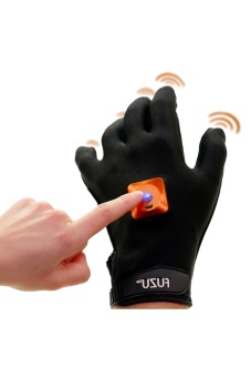 Левая массажная перчатка с вибрацией Fuzu Vibrating Massage Glove M чёрная