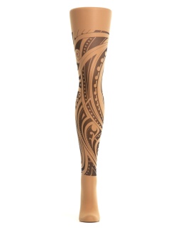 Женские колготки с имитацией тату-чулка на левой ноге