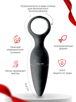 Анальная пробка '50 оттенков серого' Something Forbidden Silicone Butt Plug - 10,8 см
