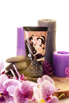 Съедобный массажный крем Shunga Необычные поцелуи Пьянящий шоколад - 200 мл