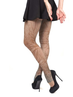 Колготки с принтом в виде ветвей