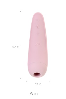 Вакуумный стимулятор Satisfyer Curvy 2+ с приложением  розовый