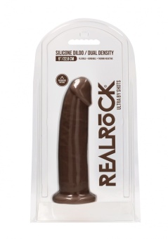 Коричневый фаллоимитатор без мошонки Silicone Dildo Without Balls - 22,8 см.