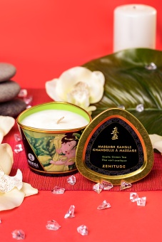 Массажное аромамасло в виде свечи Shunga Exotic Green Tea Зелёный чай - 170 мл