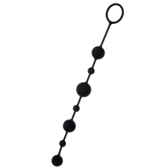 Черная анальная цепочка A-toys с шариками - 35,9 см.