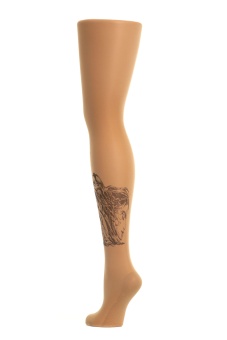 Колготки с принтом в виде девушки-дерева