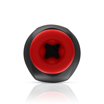 Черно-красный мастурбатор с вибрацией и всасыванием