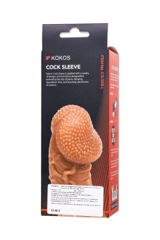 Телесная закрытая насадка с венками Cock Sleeve 006 Size L - 17,6 см