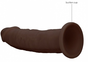 Коричневый фаллоимитатор без мошонки Silicone Dildo Without Balls - 22,8 см.