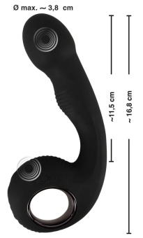Черный силиконовый вибратор G   P-Spot Vibrator - 16,8 см.