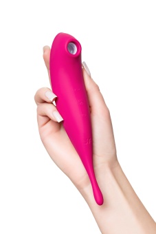 Двухсторонний вакуумный вибростимулятор Satisfyer Twirling Pro+ с приложением малиновый