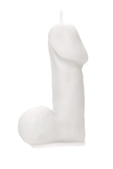 Белая свеча в форме пениса - 47 гр.