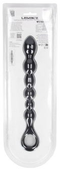 Черная силиконовая цепочка Beaded Snake Silicone Anal Probe with Loop - 26 см.