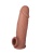 Коричневая удлиняющая насадка с отверстием для мошонки - 18,5 см.