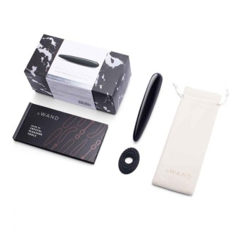 Тонкий фаллоимитатор Le Wand Crystal Slim Wand чёрный обсидиан