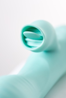 Мятный Вибратор с клиторальным стимулятором и язычком Jos Milo - 20 см