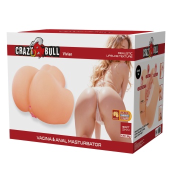 Телесный мастурбатор Vivian с 2 любовными тоннелями