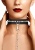 Черный ошейник с поводком Diamond Studded Collar With Leash