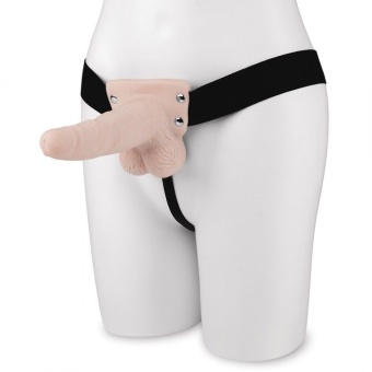 Фаллопротез перезаряжаемый  Lux Fetish с вибрацией телесный - 18 см