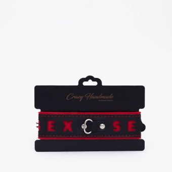 Черно-красный ошейник Sex