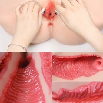 Мастурбатор-полуторс Onahole Real Vagina с вагиной и анусом  с двойным слоем