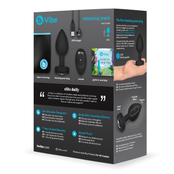 Вибропробка b-Vibe Vibrating Jewel Plug с кристаллом и пультом - 10,5 см