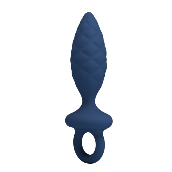 Синяя анальная пробка с кольцом Butt Plug with Loop S - 11,5 см.