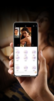 Черная виброподушка с функцией нагрева Flora