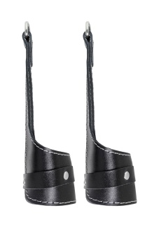 Черные подвесы с белой строчкой