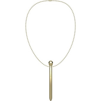 Золотистая подвеска на шею с вибрацией