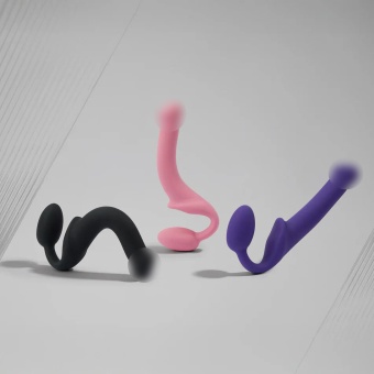 Безремневой гибкий страпон Strap-on-me Bendable XL розовый