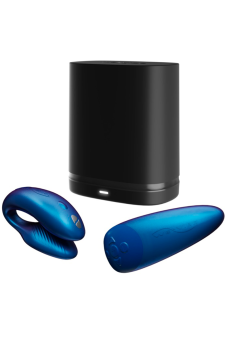 Синий вибратор для пар с сенсорным пультом управления We-Vibe Chorus