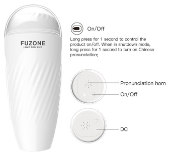 Белый мастурбатор с вибрацией в колбе Fuzone