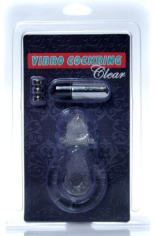 Прозрачное эрекционное виброкольцо с дельфином