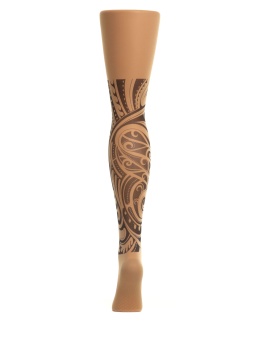 Колготки с имитацией большой татуировки на левой ножке