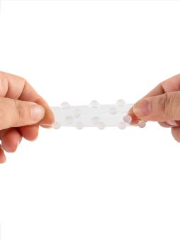 Эластичное эрекционное кольцо с двумя рядами шариков