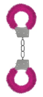 Пушистые розовые наручники OUCH! Pink