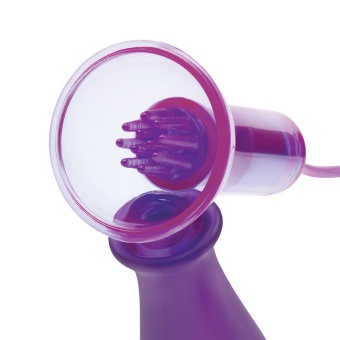 Вибропомпы для сосков с пультом Remote Control Vibrating Nipple Suckers фиолетовые
