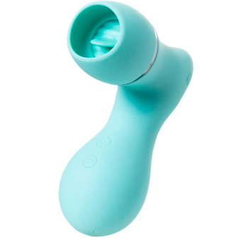 Вакуумный стимулятор клитора с язычком Jos Dingo бирюзовый
