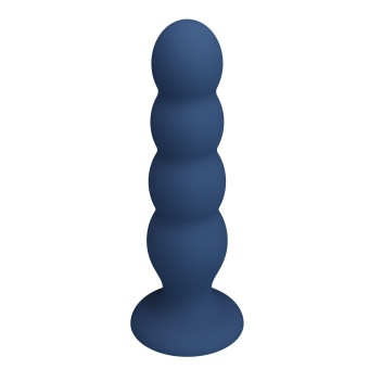 Синий анальный стимулятор со смещенным центром тяжести Silicone Anal Plug XL - 16,5 см.